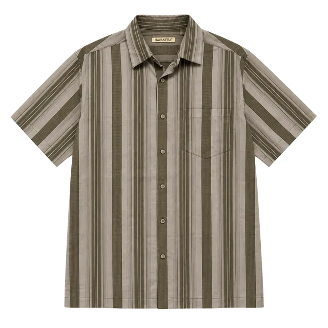 Havanera Co. Striped Short Sleeve Button-Down Shirt Size L