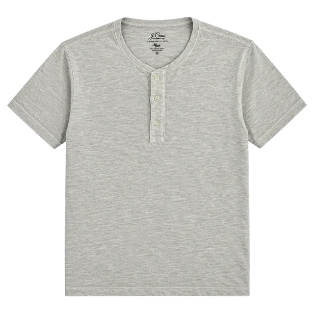J.Crew Garment-Dyed Henley Shirt Size M White Slub Cotton