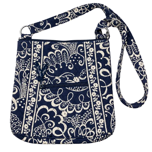 Vera Bradley Hipster Crossbody “Twirly Birds” Navy Blue Retired Pattern