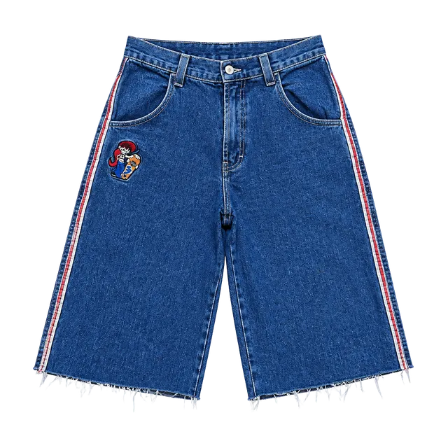 Jnco Girlie Stuff Mags Size 11 Blue Denim Cutoff Jorts Skater Shorts