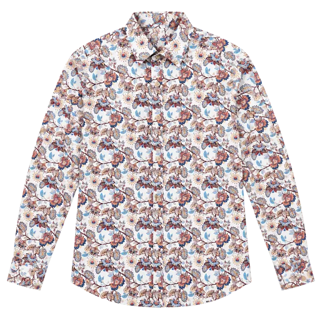 Brass Monkey Long Sleeve Button-Up Shirt Floral Print Size M