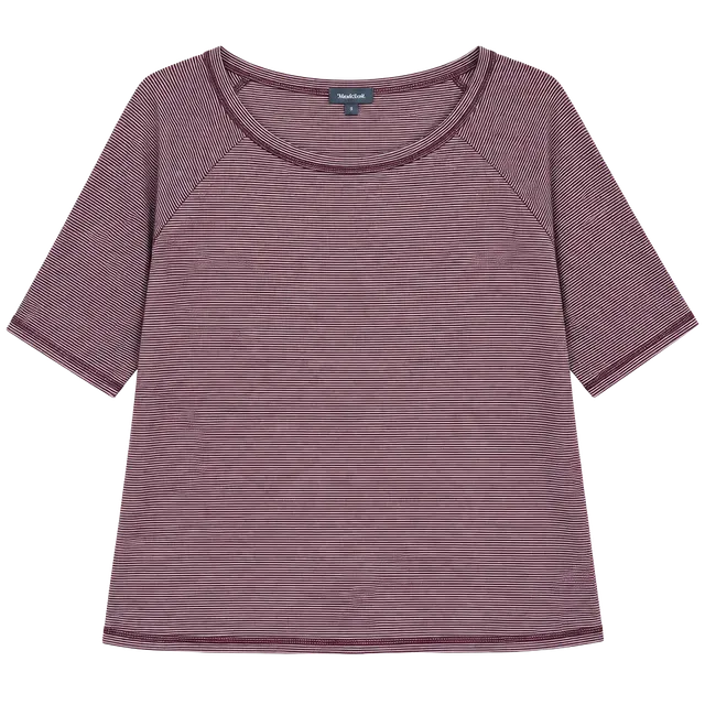 ModCloth Striped Top Size 3X Burgundy White Rayon Blend