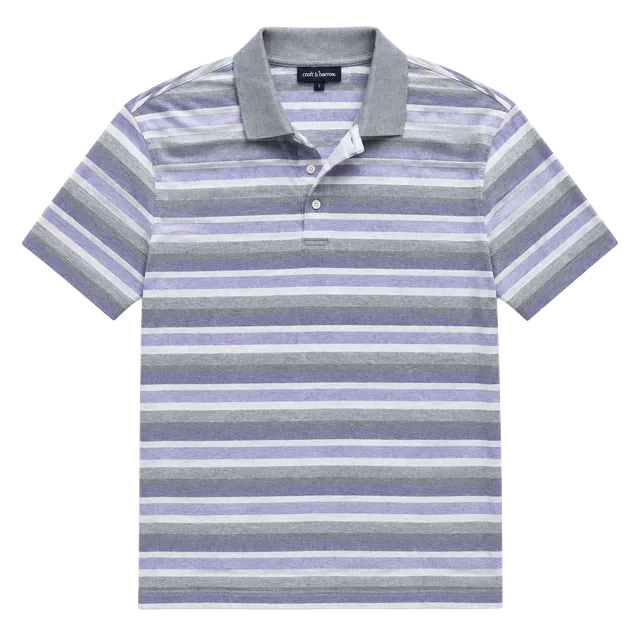 Kenneth Roberts Platinum Polo Shirt Size L Striped Cotton