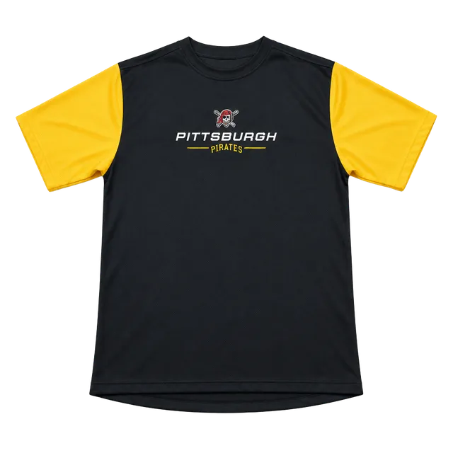 Pittsburgh Pirates T-Shirt Black Yellow Short Sleeve Athletic