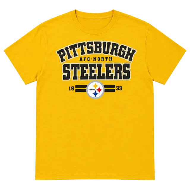 NFL Team Apparel Pittsburgh Steelers T-Shirt XL Yellow Cotton NFL Football