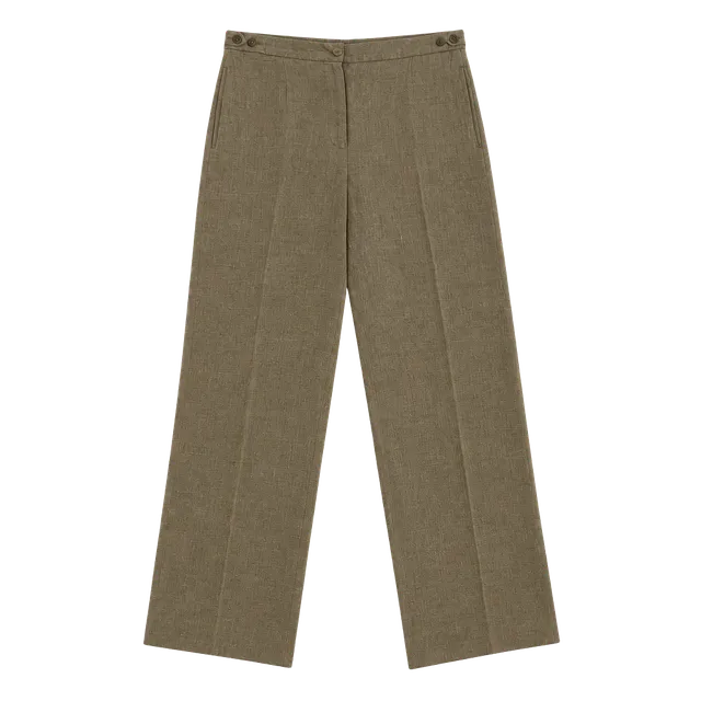 DKNY Vintage Linen Pants Size 8 Brown Straight Leg 90s Made in Italy