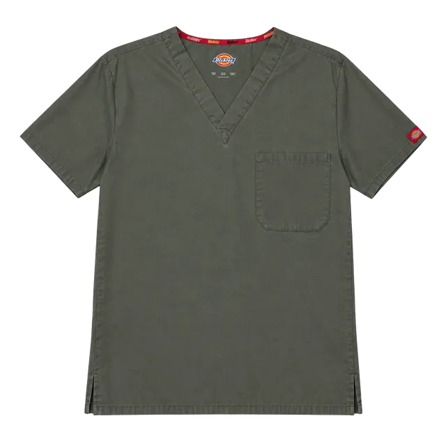 Dickies V-Neck Scrub Top Size M Green
