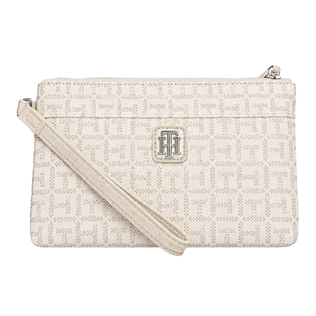 Tommy Hilfiger Monogram Pink Wristlet Clutch