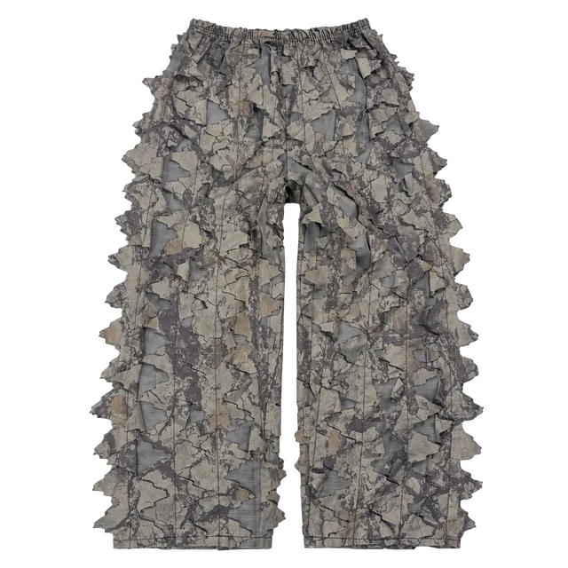 Unbranded 3D Leafy Camouflage Hunting Pants Size 17 Waist Brown Ghillie Suit