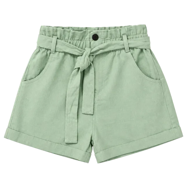 Hyve Paperbag Waist Shorts Size M Sage Green Belted Cuffed