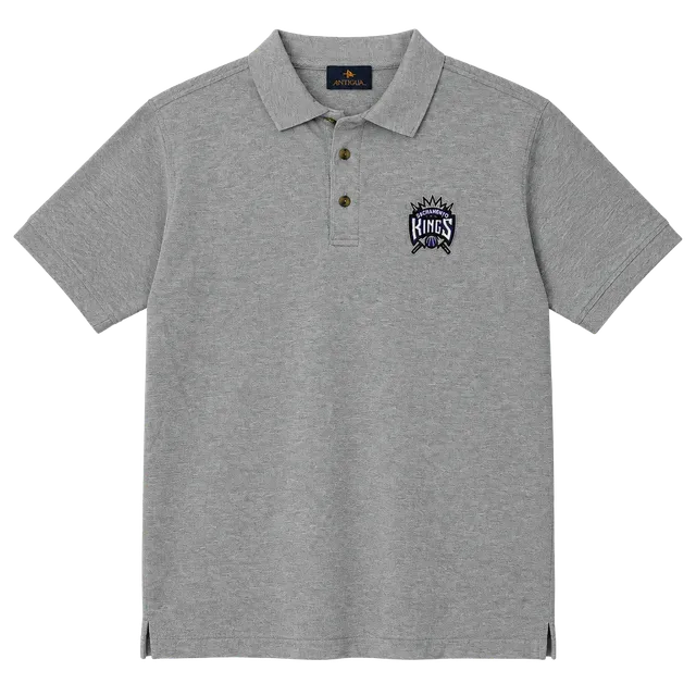 Vintage Antigua Sacramento Kings Polo Shirt Size L Gray Cotton