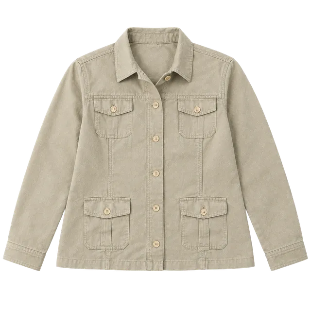 Eddie Bauer Utility Cargo Jacket Size XXL Khaki Tan Linen Cotton Safari