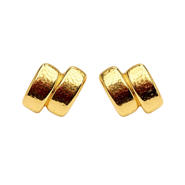 Milor 14K Gold Vintage Stud Earrings France