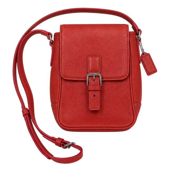 Coach Leather Flap Crossbody Bag Red