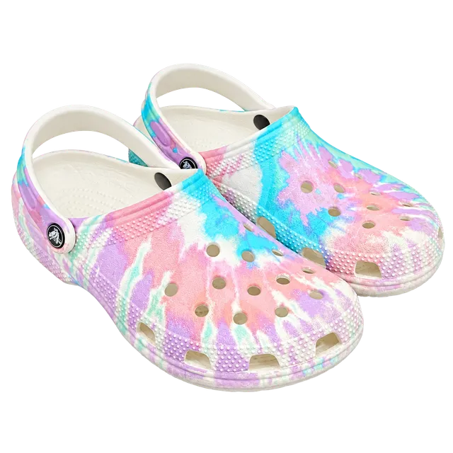 Crocs Classic Tie Dye Graphic Clogs Size W7/M5 Multi Pastel