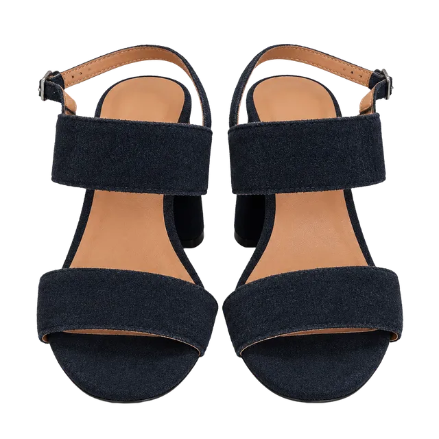 Banana Republic Block Heel Sandals Size 7 Black Suede Ankle Strap
