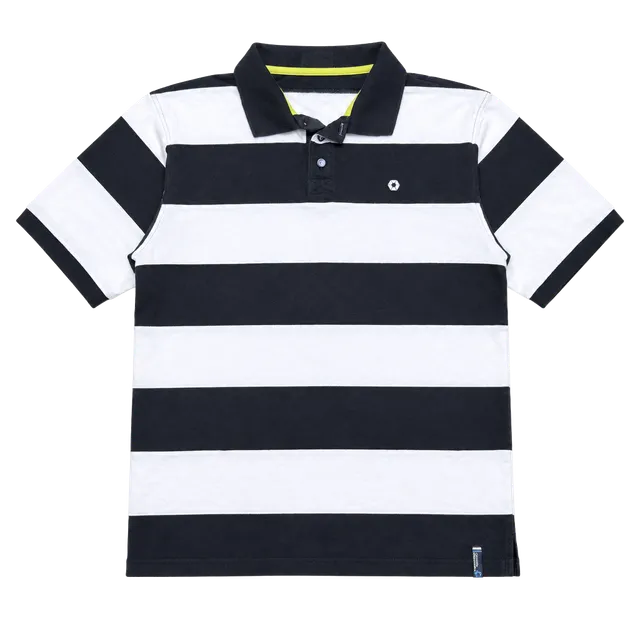 Southpole Striped Polo Shirt Size XL Black White Cotton