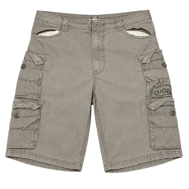 Route 66 Cargo Shorts Gray Multi Pocket Utility Men