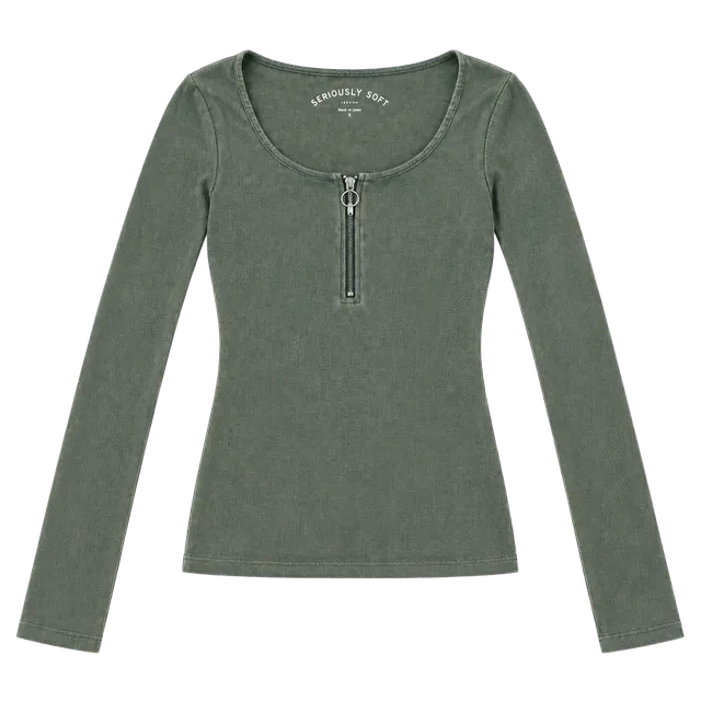 Aeropostale Seriously Soft Long Sleeve Top Size XS Green