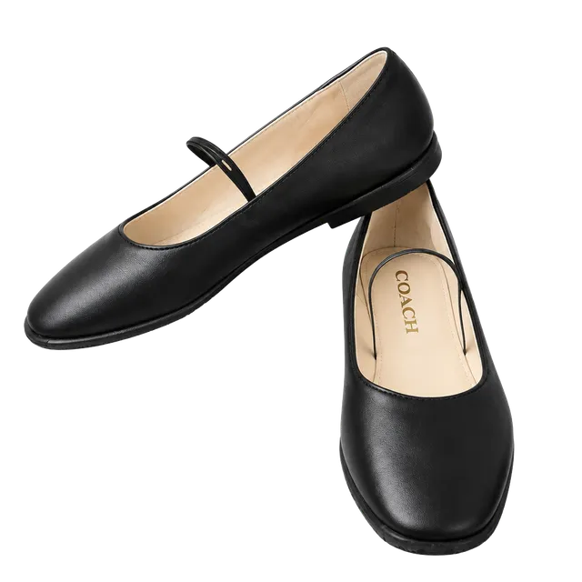 COACH Emilia Mary Jane Flats – Black Leather – Women’s 7.5