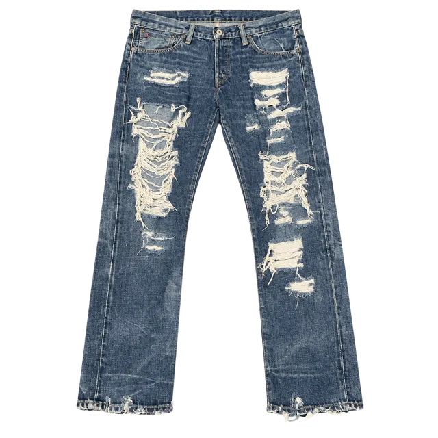 Polo Ralph Lauren Distressed Slim Fit Jeans Mens Size 33x30 Blue Cotton