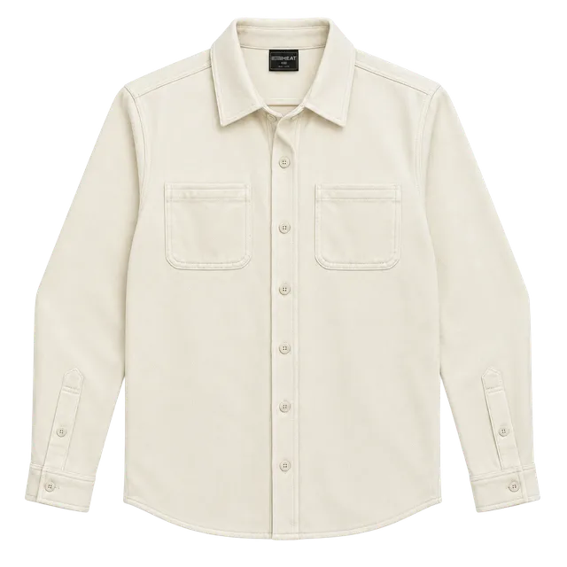 32 Degrees Heat Button Up Shirt Size M Off White Long Sleeve Pocket