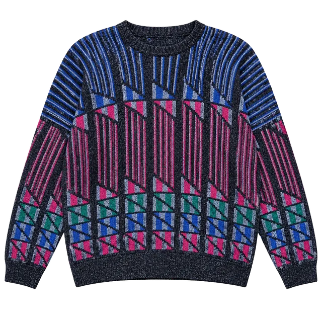 Vintage Geometric Knit Sweater Size 54 Made In England