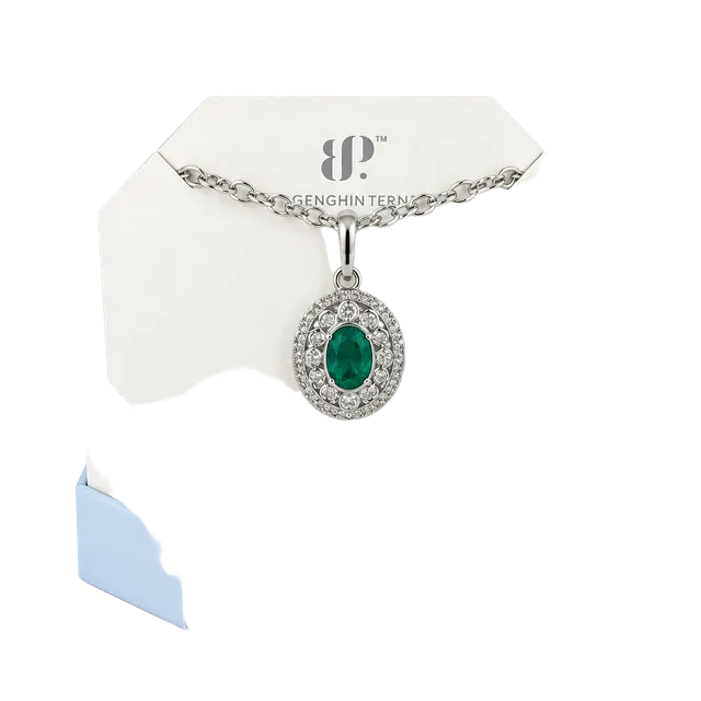 BP A Secret In Spiral Necklace Created Paraiba Tourmaline Rhodium