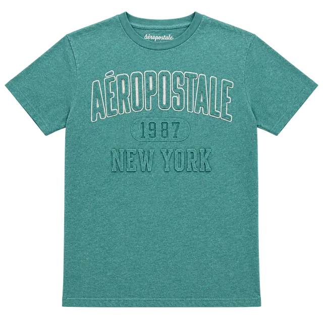 Aeropostale T-Shirt Teal Graphic Logo 1987 New York