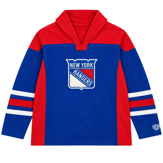 Old Time Hockey New York Rangers Hoodie Size L/G Youth Red Blue Lacer Sweatshirt