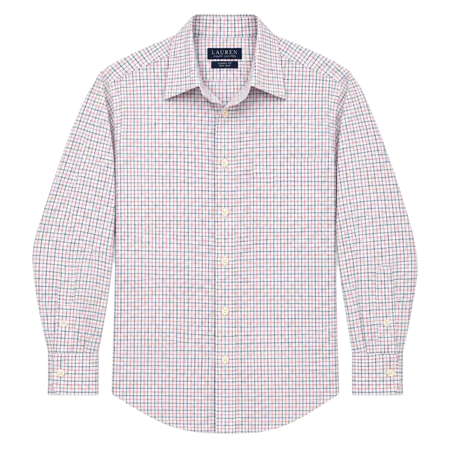 Lauren Ralph Lauren Dress Shirt Size 16.5 32/33 Plaid Stretch Regular Fit
