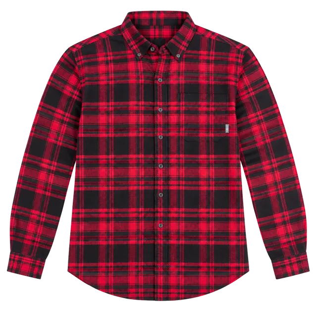Eddie Bauer Everyday Flex Flannel Shirt Men’s L Red Black Plaid NWT Stretch
