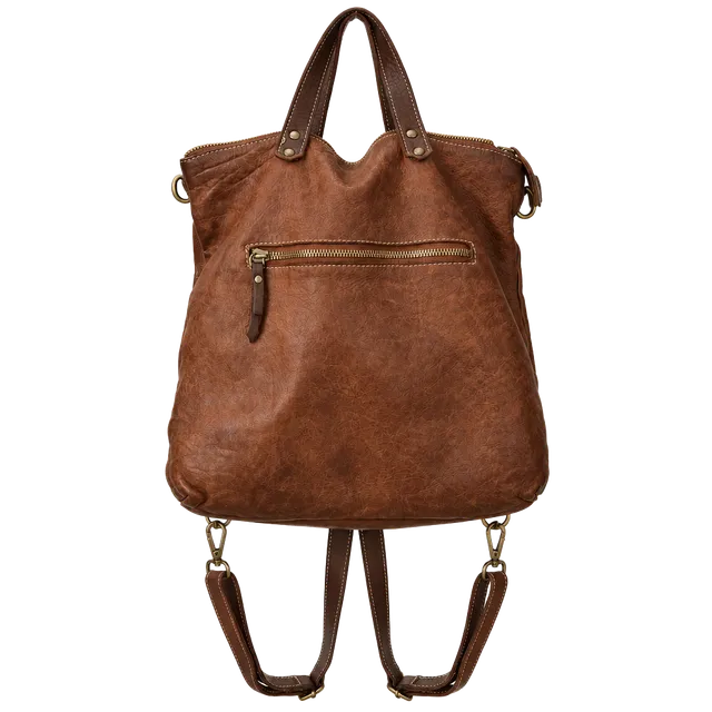 Frye Leather Backpack Tote Convertible Brown