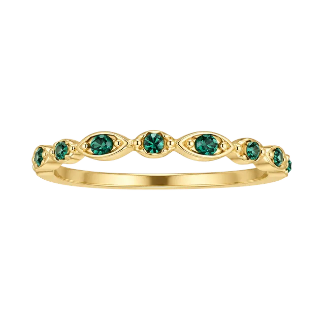 Marquise Cut Green Sapphire Eternity Band Size 8