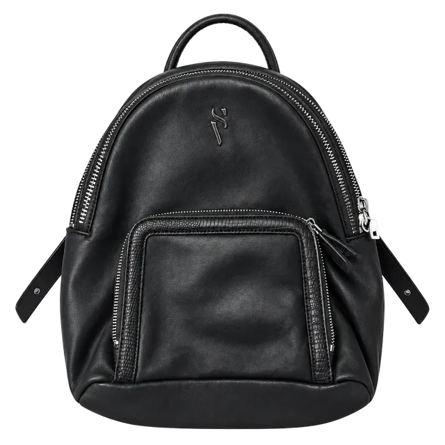 Simply Vera Vera Wang Black Faux Leather Mini Backpack Purse
