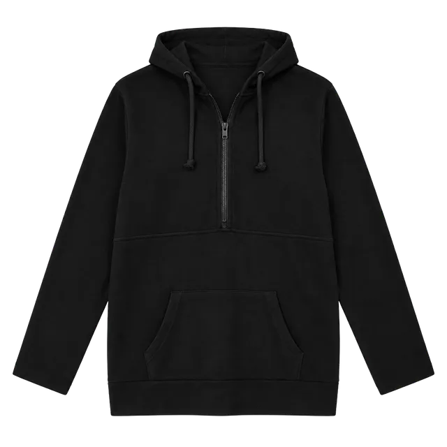 Unbranded Black Quarter Zip Hoodie Pullover XL 