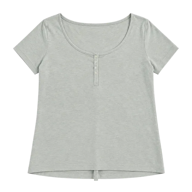 H&M Button Front Scoop Neck T-Shirt Size L