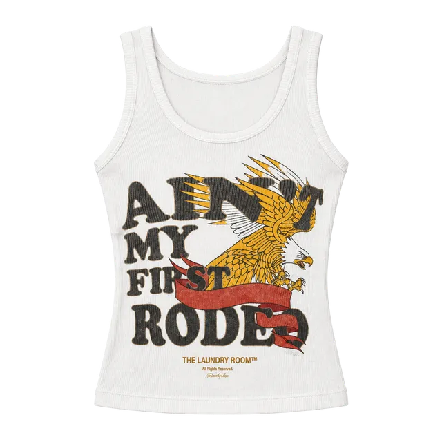 The Laundry Room Ain't My First Rodeo Graphic Ribbed Tank Top