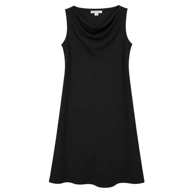 Vintage Dressbarn Women's Size 14 Sleeveless Cowl Neck Stretch Knit Little Black Dress NWT