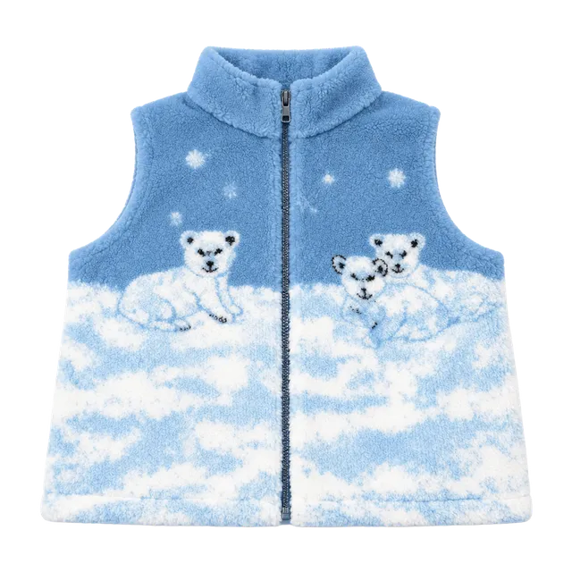 Vintage Adventure Pass Polar Bear Fleece Vest kids USA Made
