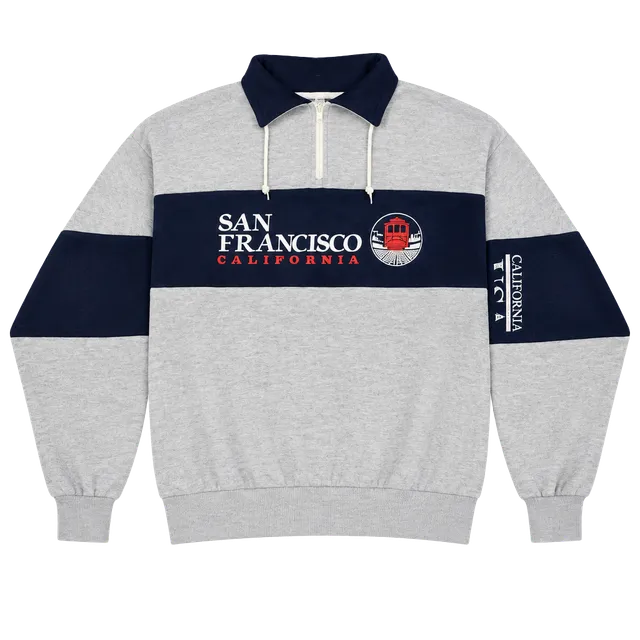 Vintage San Francisco 1/4 Zip Pullover Sweatshirt Gray