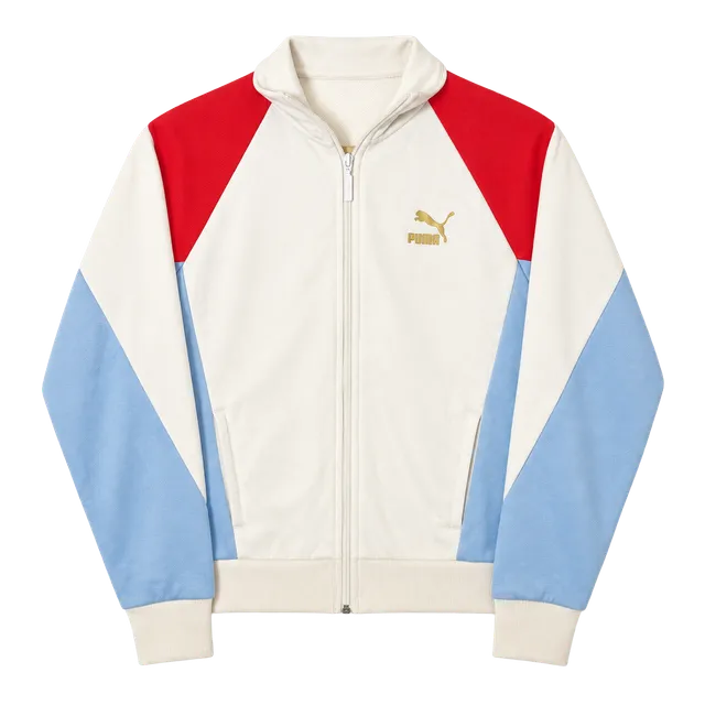 Puma Archive Track Jacket Size M Colorblock White Red Blue Retro