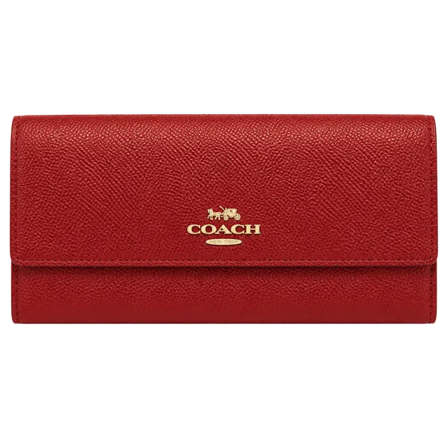 Coach C3440 Crossgrain Leather Slim Wallet 1941 Red New With Tags