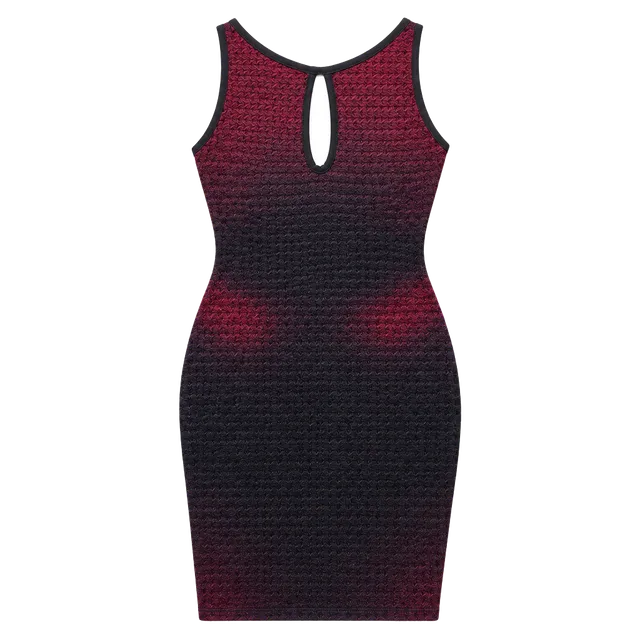 Byer Too! Maxi Dress Size 9 Red Black Ombre Textured Keyhole