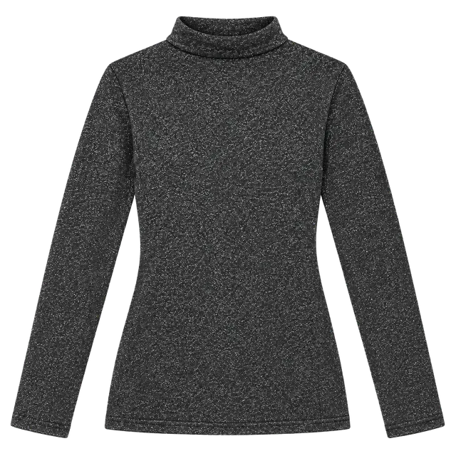 Tucknernuck Metallic Shimmer Mock Neck Long Sleeve Top Small