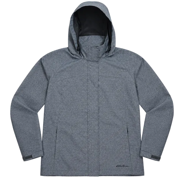 Eddie Bauer WeatherEdge Rain Jacket Blue Heathered Size M