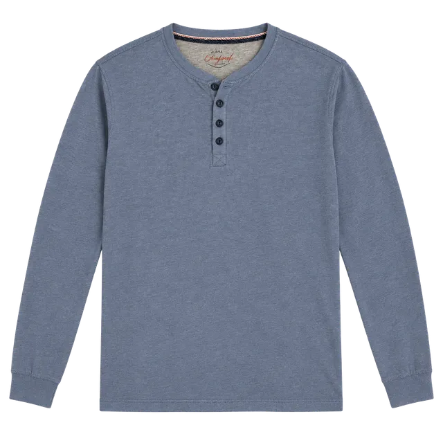 Weatherproof Vintage Long Sleeve Henley Size XL Blue Cotton Blend