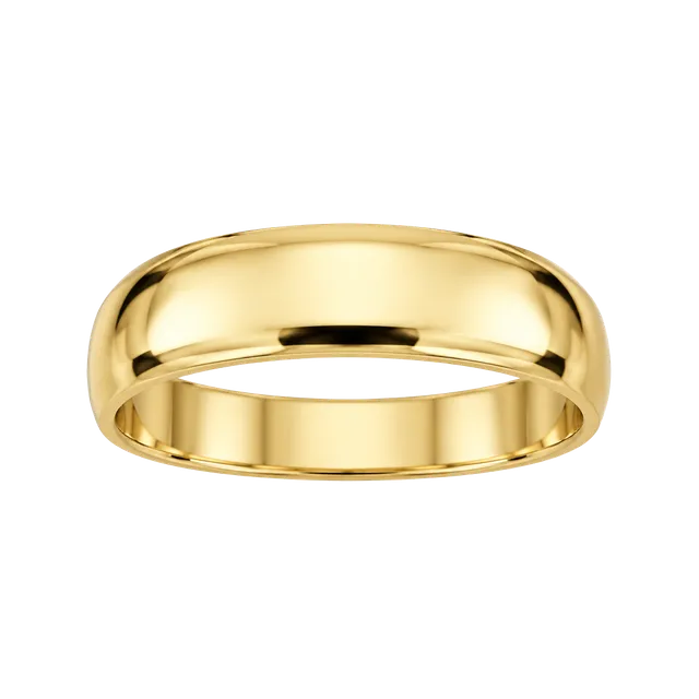 14K GF Band Gold Dome Polished Finish 4mm Band Size 9