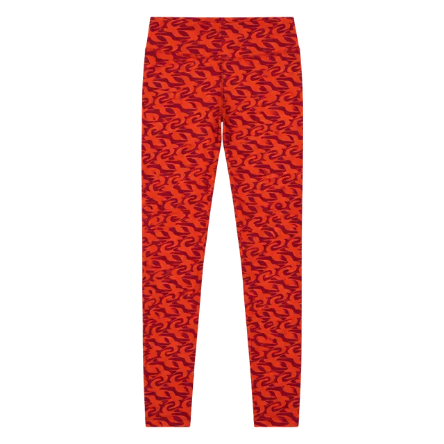LuLaRoe Leggings One Size Orange Pink Abstract Print
