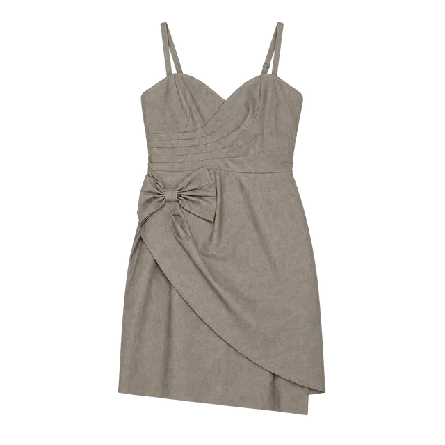 Forever 21 Cocktail Dress Size S Gray Bow Mini